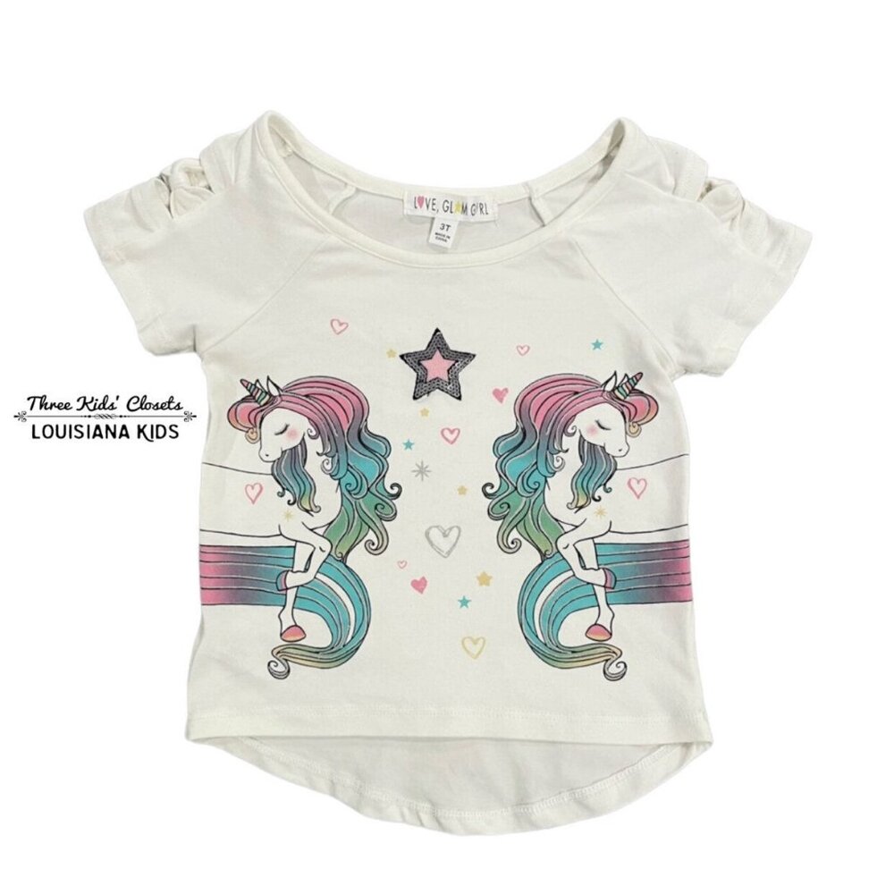 Love Glam Girl 3T Sparkly Unicorn Top